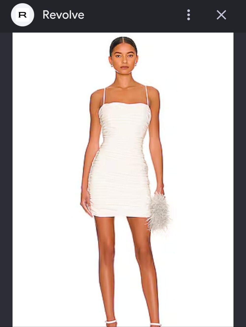 cinq a sept White Ruched Spaghetti-Strap Mini Dress